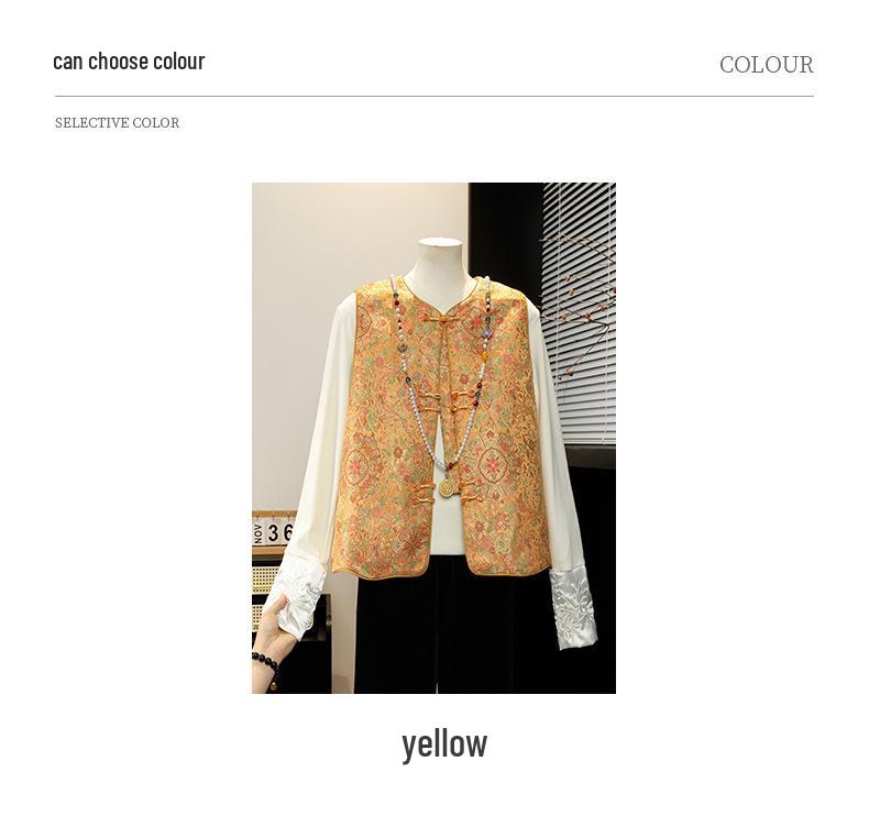 Spring Jacquard Vest: Elegant Chinese Style for Middle-aged & Elderly Women