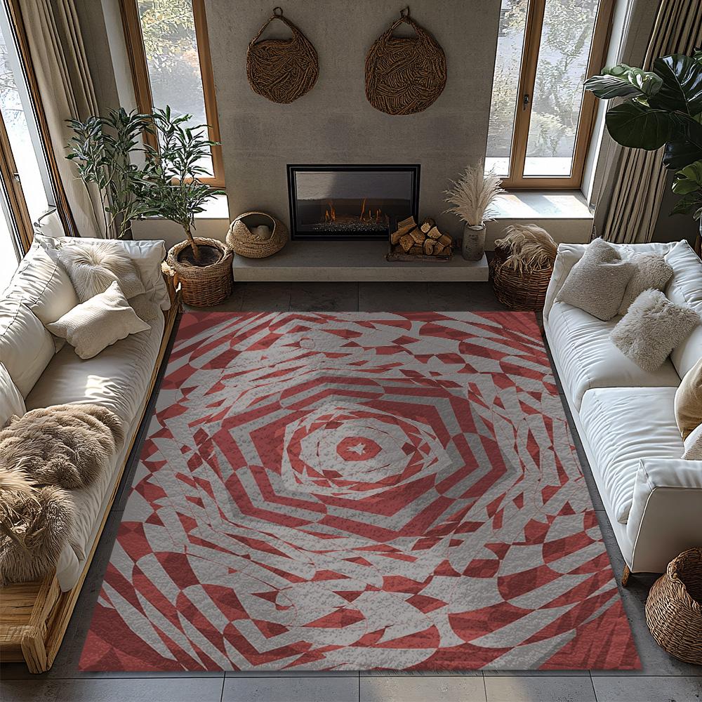 Modern Abstract Area Rug Non-Slip Doormat Indoor Outdoor Carpet Geometric Pattern Home Decor Living Room Floor Mat Washable
