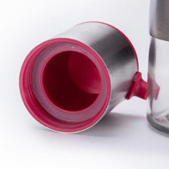 Stainless Steel Glass Oil Vinegar Bottle Container Sauce Dispenser Cooking Tool