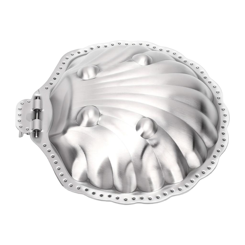 Plateau à Bijoux Coquillage Couleur Argentée Vintage Acier Inoxydable 304 Plat Décoratif pour Petits Encas Noix Apéritifs Desserts