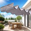 Waterproof Wave Retractable Sun Shade Canopy Heavy Duty Garden Sunshade Net  Patio Terrace