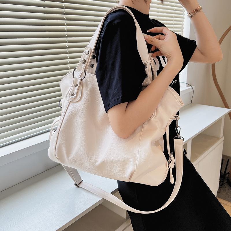 Ladies' Autumn Korean Edition Large Capacity Handbag Soft Leather Minimally Casual Single Shoulder Diagonal Cross Bag