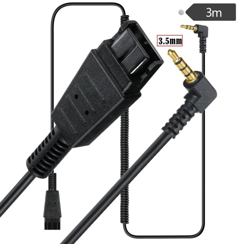 QD Quick Release Phone Line with DC3.5mm Connection Quick Disconnect Cable for Headsets Devices