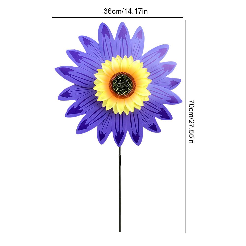 Flower Windmill Wind Spinner Stake Outdoor Decor for Your Patio and Lawn Rotating Sunflower Wind Spinner Stake Garden Decor