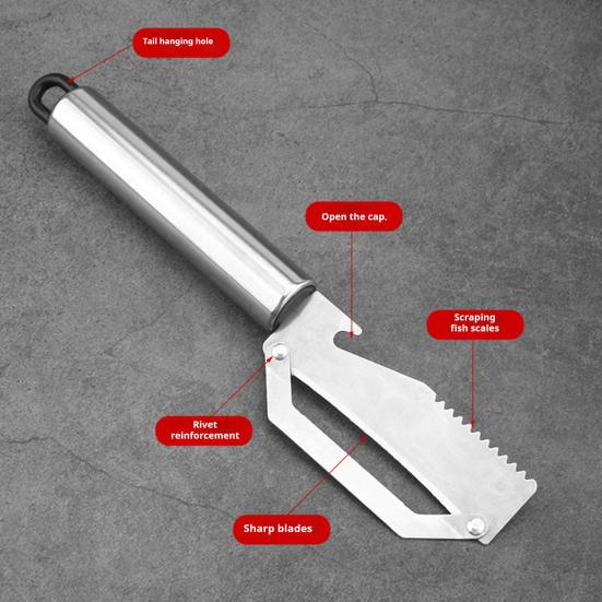 Stainless Steel Vegetable Peeler Multi-Function Fruit Potato Peeler for Pineapple Pumpkin Sugarcane Ergonomic Bottle Opener Rust-Proof Essential