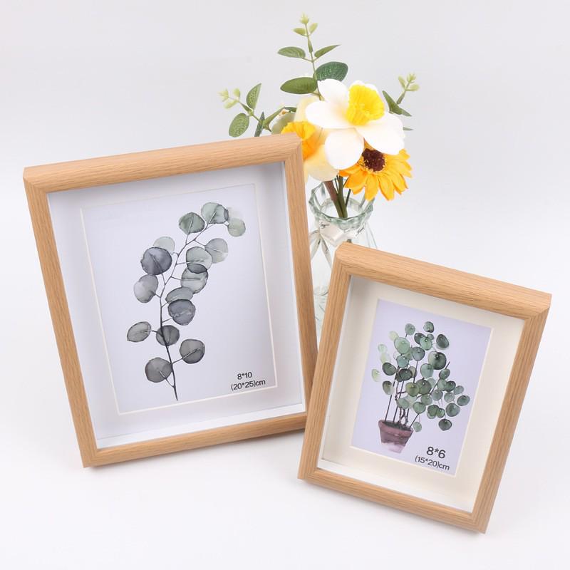 3D Wooden Hollow Photo Frame for Kids' Art & Plant Specimens