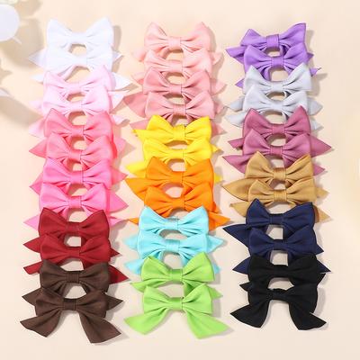 40 Stück Zufällige Farbe Kinder Schleifen Haarspangen für Baby Mädchen Handgemacht Kariert Schleife Haarnadel Haarspangen Fotografie Haaraccessoires