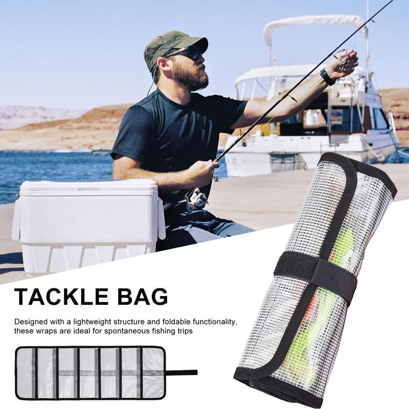 Fishing Lure Wraps PVC Roll Up Fishing Bait Protective Covers Portable Waterproof Tackle Organizer Bag For Fishing Enthusiasts