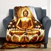 Buddha Lotus Flannel Blanket Throw Blanket Soft Warm Sofa Bed Camping Home Decor Unique Christmas Gift C9262