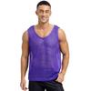 Gilet d'entraînement en maille ajourée pour homme Sport d'équipe Col rond Sans manches Débardeur Musculation Clubwear Tenue de plage