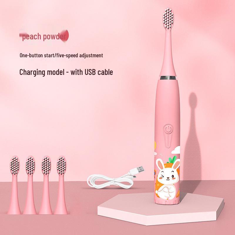 Cartoon-Themed IP7 Waterproof Kids' Sonic Electric Toothbrush with Soft U-Shaped Bristles