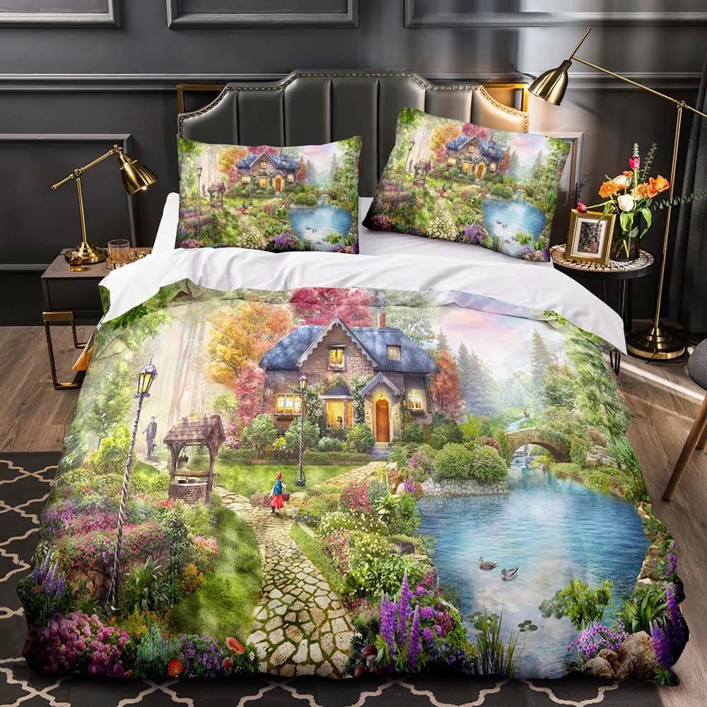 Magic Pattern Duvet Cover Fairy World Theme for Children Boys Girls Cartoon Fantasy Bedroom Decorations Polyester Quilt Cover