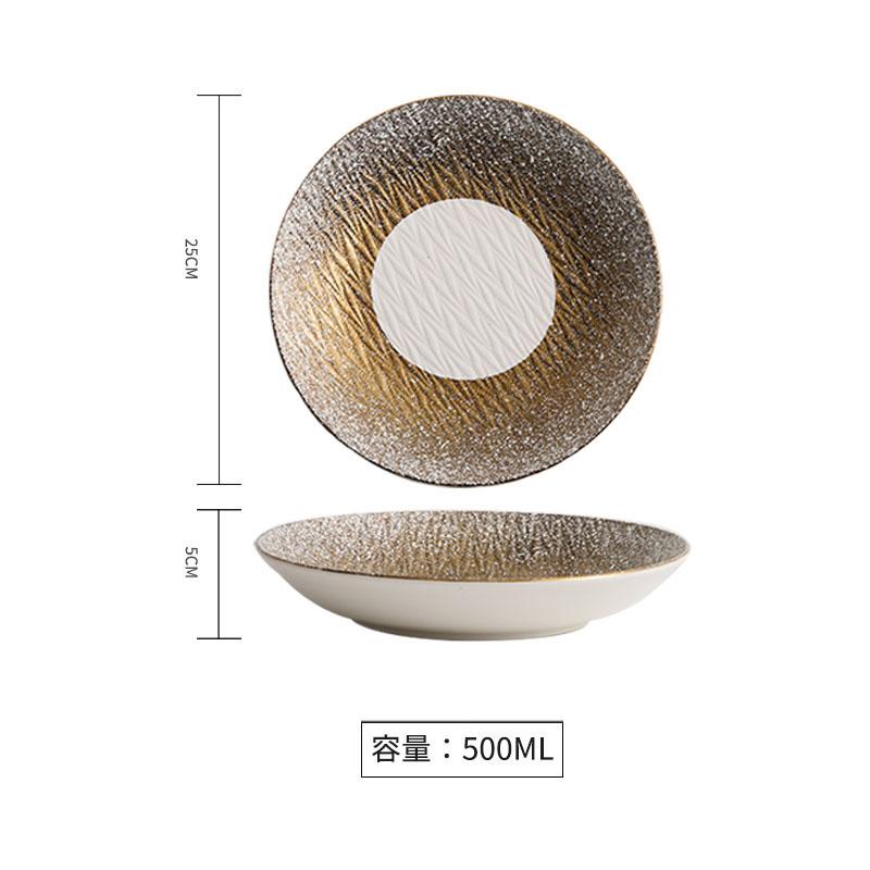 Creative Ceramic Deep Plate Restaurant Soup Plate Salad Plate Dessert Plates Snack Plates Service Plates Hotel Tableware