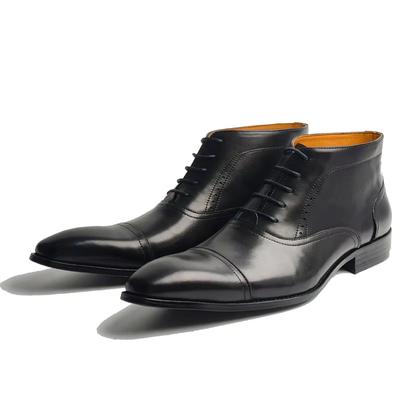 Fashion Luxury High Quality Genuine Leather Boots Fashion Trend Men's Formal Wear Leather Boots Handmade Casual Dress Business Boot