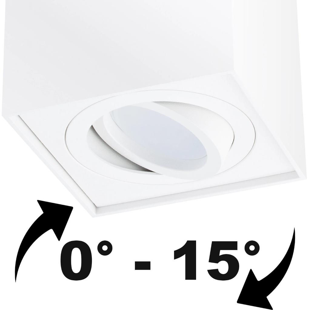 Surface-Mounted Halogen Spot Tube Movable Luminaire Amat-L Gu10 Square White