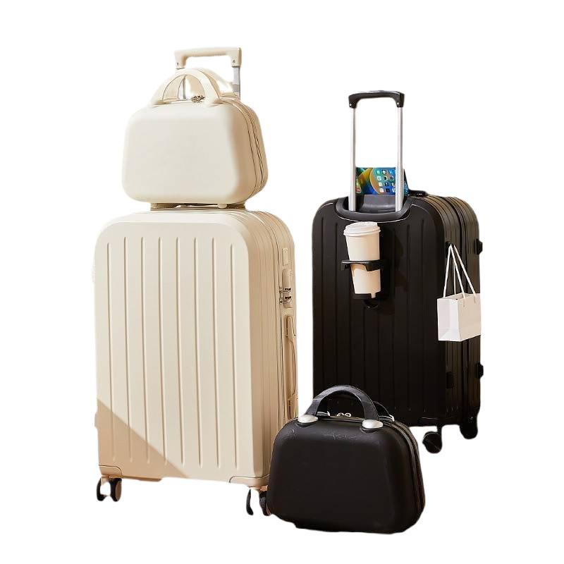 Women’s Durable Leather Trolley Suitcase: New Model, Mother-Child Carry-On with Lock