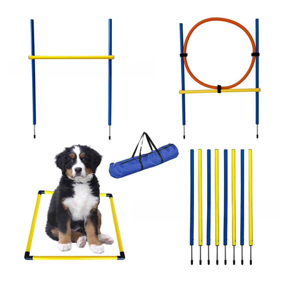 Dog Agility Training Set: Jump Bar, Hoop, Hurdles & Weave Poles