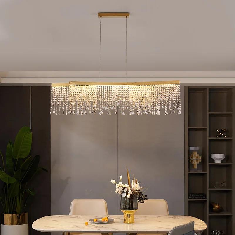 Nordic Round Bedroom Led Chandelier Living Room Restaurant Hotel Cafe Personality Fashion Home Crystal Decorative Lighting