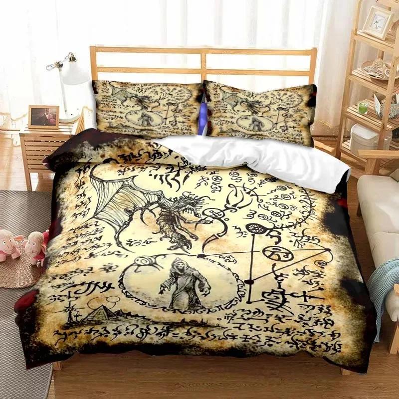 Demon Satanic Skull Duvet Cover Set Satan Bedding Sets Comforter Set Single Double King Quilt Cover Comforter Cover Set