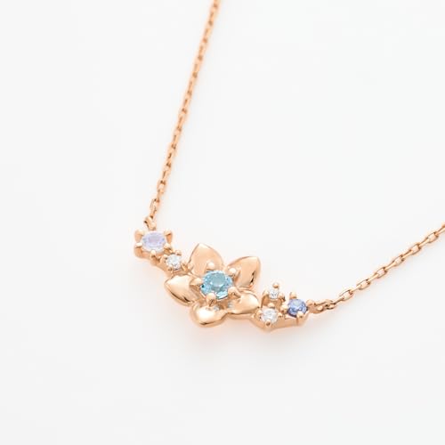 Canal 4.0C Official [September Birth Flower] Silver Gentian Necklace, Birthday Gift for Women, Jewelry Case Included, 152434021009