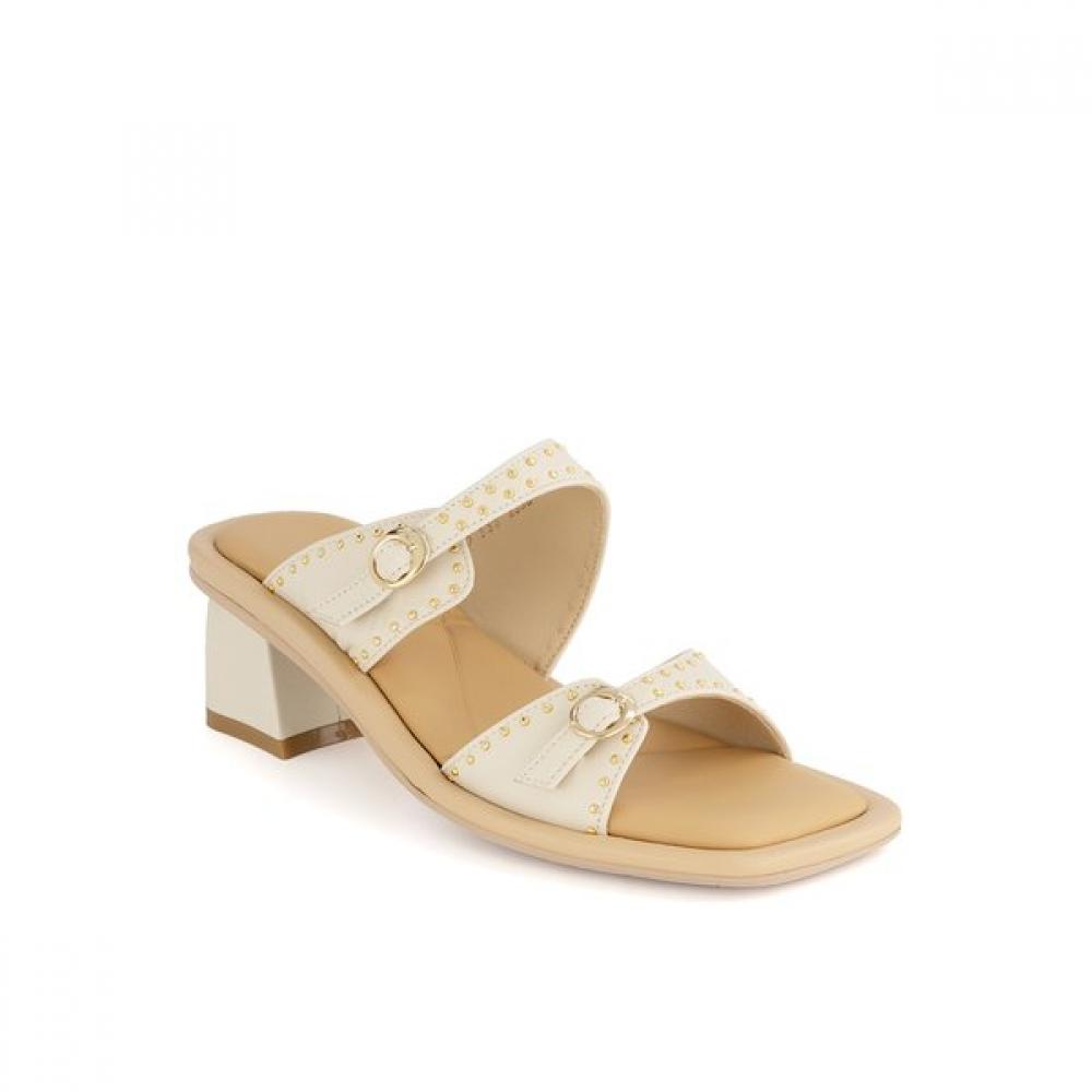 DakS Women S 5cm Heeled Spike Decorated SandalS dld533lS35 225/IVORY (LS35)