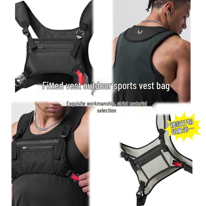 Men's Multi-Pocket Vest Bag for Diving, Sports, and Mountaineering - Wear-Resistant and Ideal for Outdoor Leisure and Fitness Activities