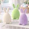 Resin Flocked Easter Bunny Egg Figurine Spring Party Tiered Tray Centerpiece for Tabletop Entryway Home Decor