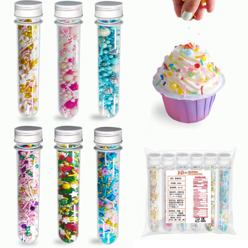 Set of 6 Colorful Sugars: Color Sprinkles, Chocolate Sprinkles, Confectionery Toppings, Cake Toppings, Ice Cream Toppings, Sugar, Cake Toppings, Bakin