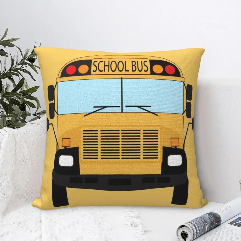 Yellow School Bus Pattern Throw Pillow Decorative Pillow Covers For Sofa Decorative Pillowcase Custom Cushion
