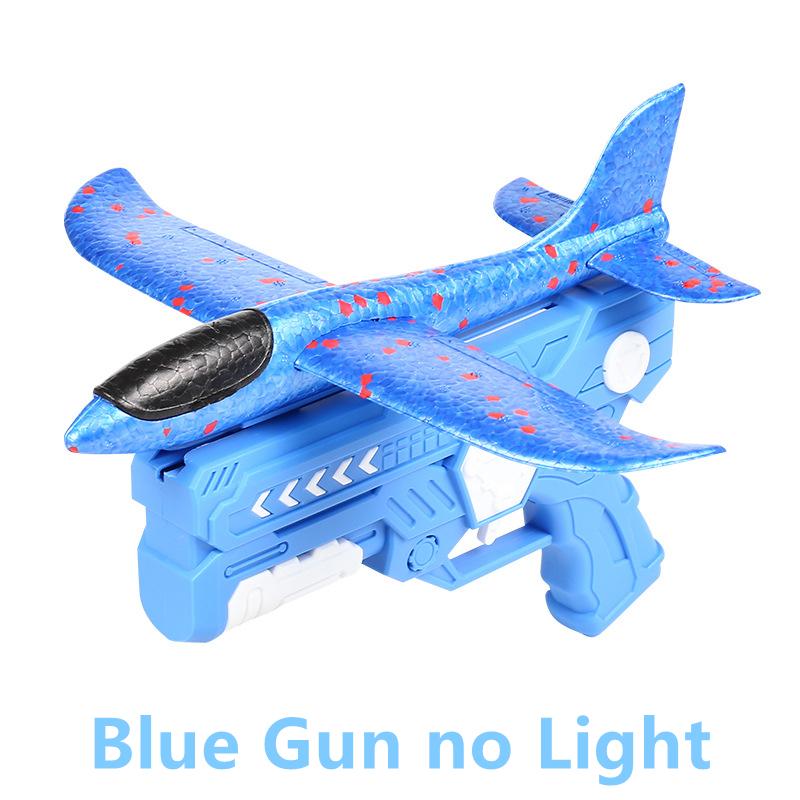Children's Glowing Foam 10M Launcher Catapult Glider Parent-Child Interaction Outdoor Aircraft Gun Flying Toys for Kids