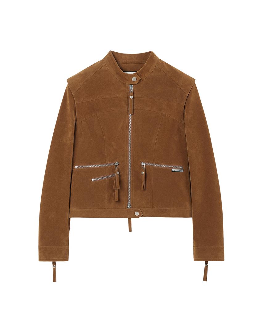 Thevinylhouse Non Collar Suede Jacket(W) Brown