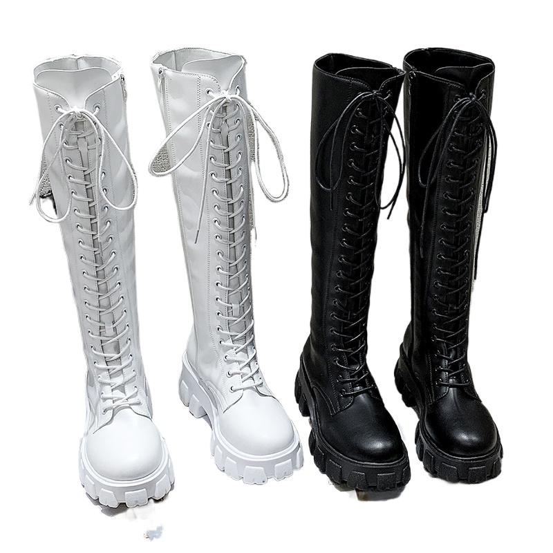 Autumn and Winter New Women's Boots Round Toe Square Heel Knight Boots Over The Knee Pu High Shoes Sexy Women's Boots Zapatos