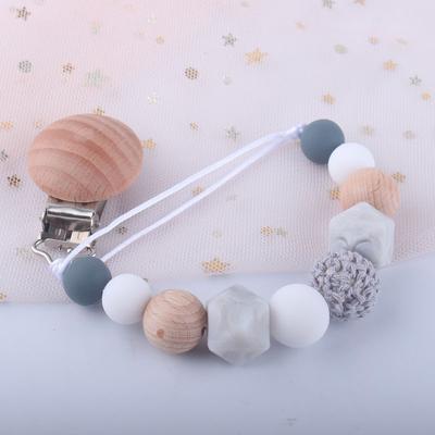 Clip per ciuccio Neonate Perline per dentizione in silicone Porta Paci Clip per soothie Massaggiagengive Giocattolo Chewbeads Bambino Compleanno Doccia Regalo