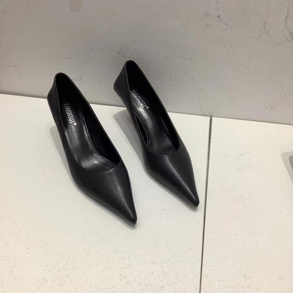 Fashion Pointed Toe Women Pumps 2024 New Arrivals Black/White/Khaki/Green/Pink Shallow Slip On Thin High Heels Pumps Office Shoes Woman