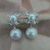 2025 Elegant Pearl Zircon French Dangle Earrings, High-End Niche Luxury for Women’s Fashion.