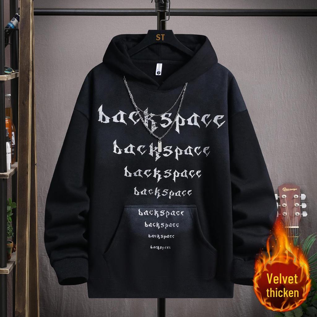 Gradient Color Block Hooded Sweatshirt for Boys, Junior High & High School Students - Plus Velvet, Thickened, Autumn/Winter Outerwear for Teens