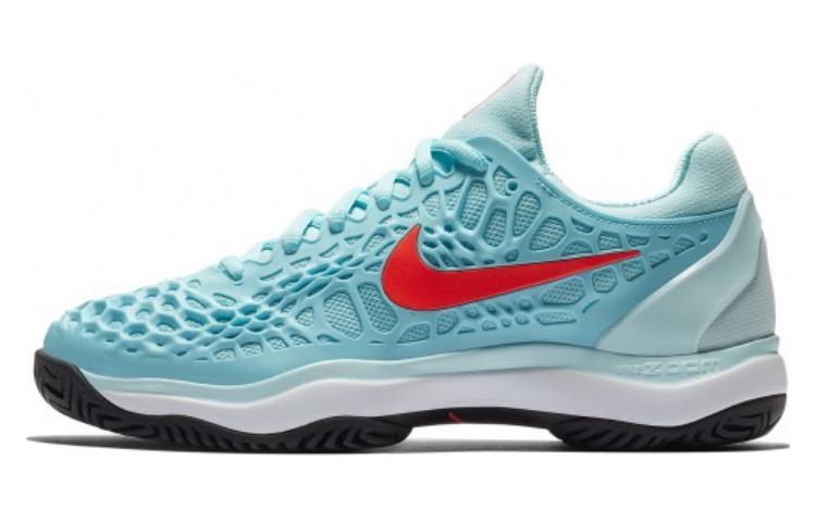 

Nike Zoom Cage 3 Slip Resistant Abrasion Resistant Low top Tennis Shoes Women s Blue Red 918199-400 40.5