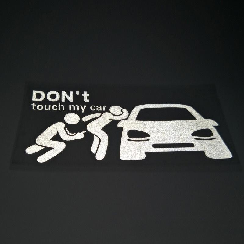 1Pc Don't Touch My Car Millennium Kill Reflective Hollow Car Sticker, For Car Decoration
