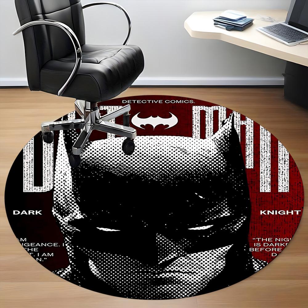 1pc Batman Office Round Area Rug, Under Office Chairs Bedroom Living Room Home Decor, Room Deco, Available In Various Sizes