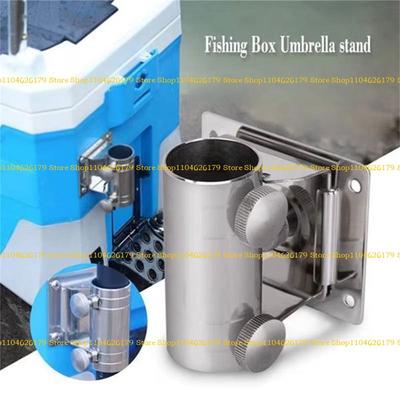 A1A2 Caja de Pesca Soporte para Sombrilla Base Soporte de Acero Inoxidable para Sombrilla Accesorios de Pesca para Exteriores Soporte para Sombrilla de Caja de Pesca