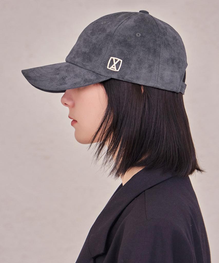 Bajal Va Square Suede Ball Cap Charcoal