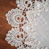 American Style modern beige linen lace embroidered edge round small tablecloth Coaster tea set vase scratch-proof table surface mat