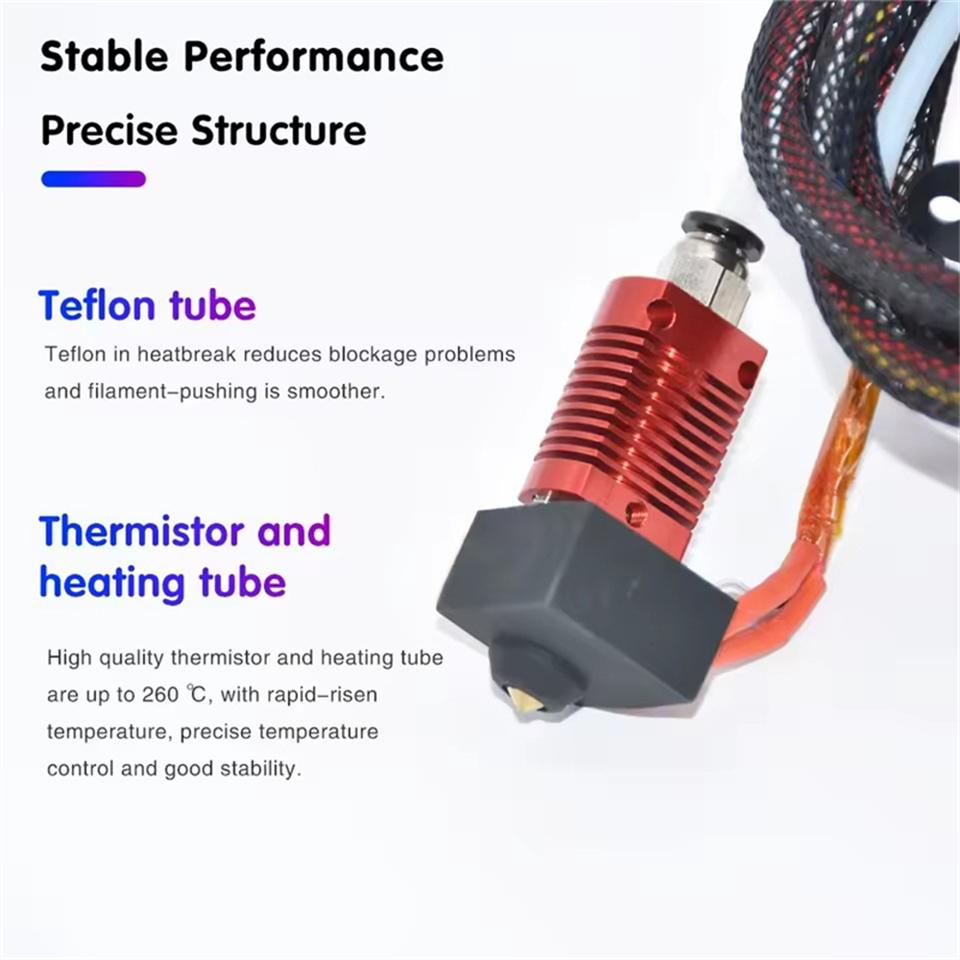 Upgrade Komplett Montiertes Hotend Düsen-Kit Komplettes MK8 J-Head Extruder-Kit Mit Doppeltem Lüfter 12V 24V für Ender3 CR10 3D-Drucker