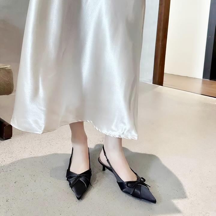 New High Quality Women's Shoes Baotou Women's Sandals Fashion Butterfly-knot Dress Sandals Women New Plus Size Heels Women