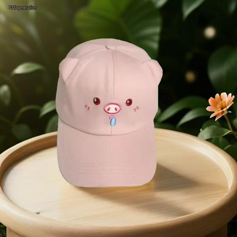 Adorable Plush Rabbit Hat, Korean Style, Face-Slimming Baseball Cap for Outings