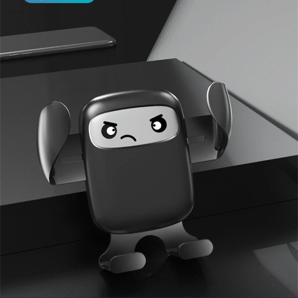 

Креативный мультяшный держатель для телефона в автомобиль - Крепление-клипса на воздуховод со стойкой для GPS и навигации (Аксессуары для салона автомобиля) чёрный