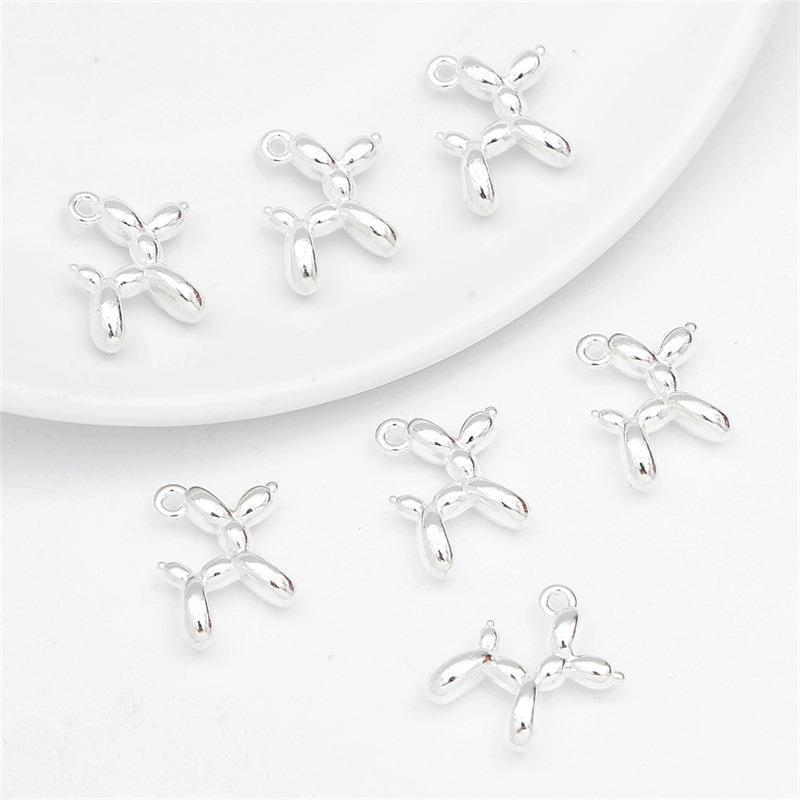 3D Colorful Balloon Puppy Alloy Pendant for DIY Jewelry Making