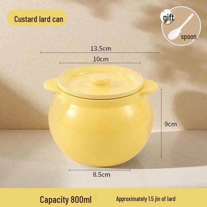 Ceramic Lard and Oil Pot with Strainer