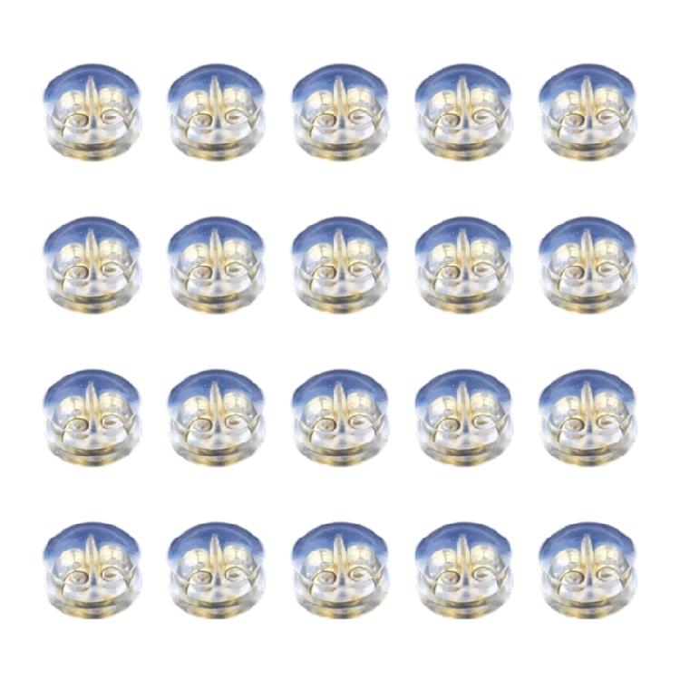 

20 Pieces Silicone Ear Stud Backs Comfortable Allergy Free Earring Fasteners Fashionable Earring Accessories for Women золотий