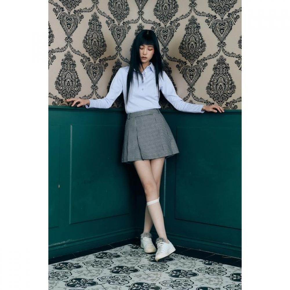 

Bermudagrass Houndstooth Pleated Skirt Black M